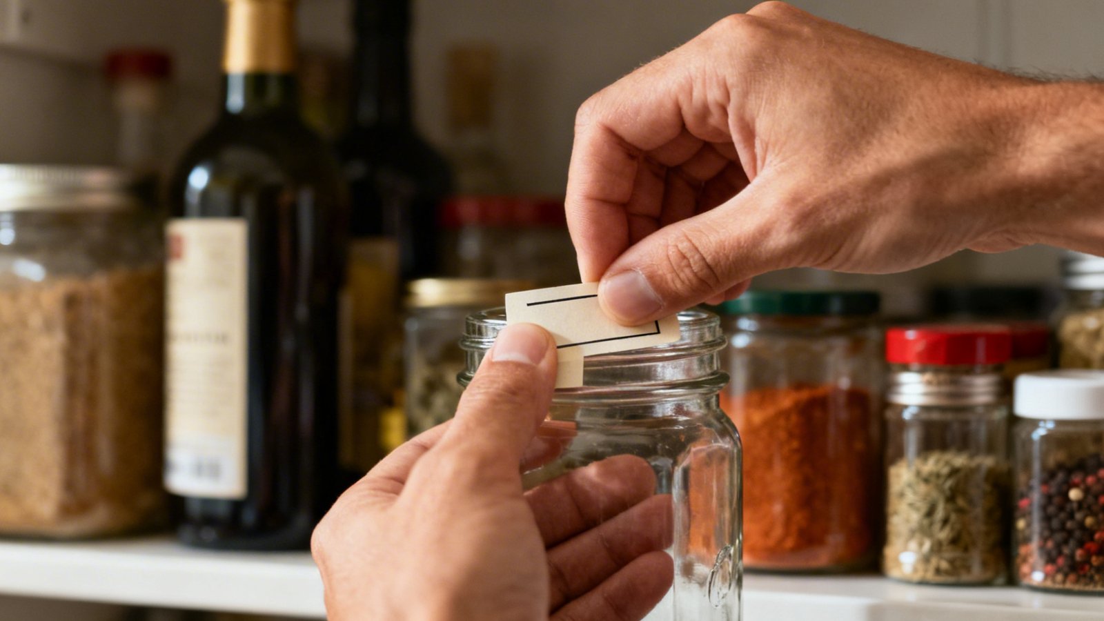 etiquetado y ubicación práctica en despensa para optimizar la despensa