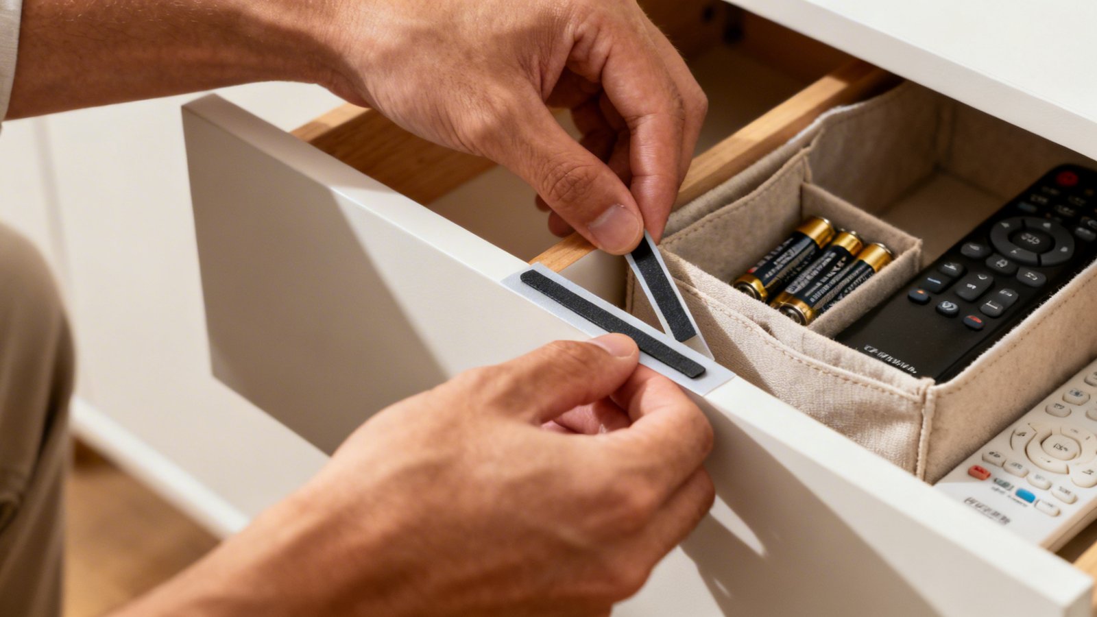 Bolsillos adhesivos trasero módulos para mandos y pilas