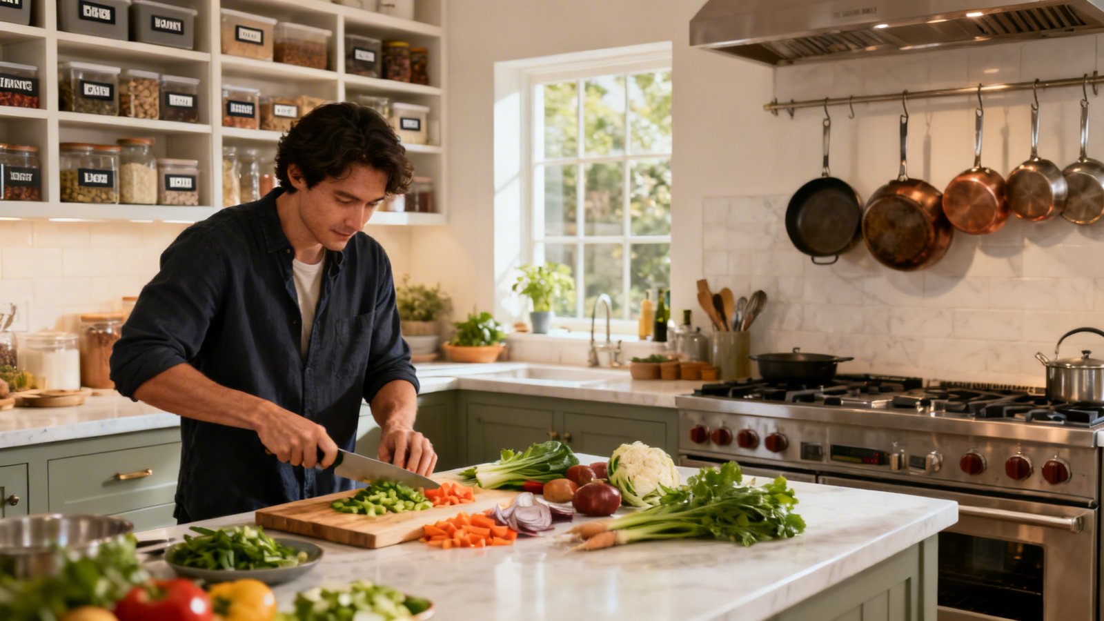 organizar cocina por zonas en una cocina moderna y ordenada