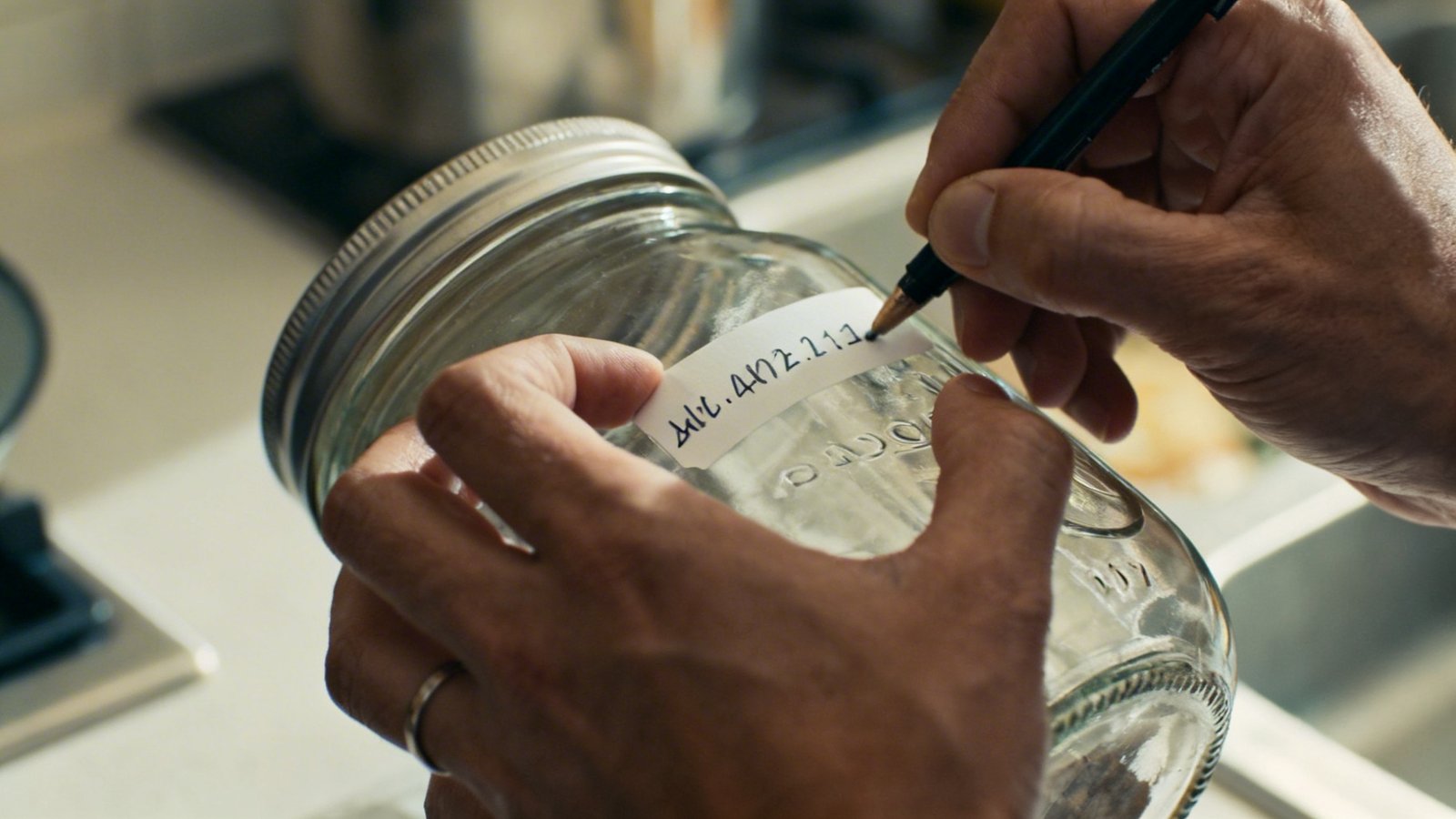 etiquetas con fecha en botes y latas para ordenar alimentos por caducidad