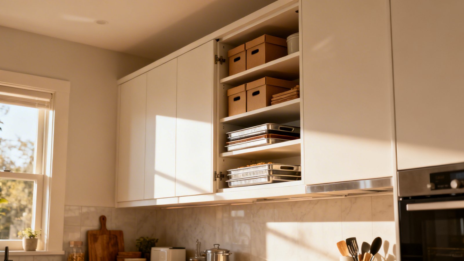 aprovechar altura armarios cocina estanterias verticales