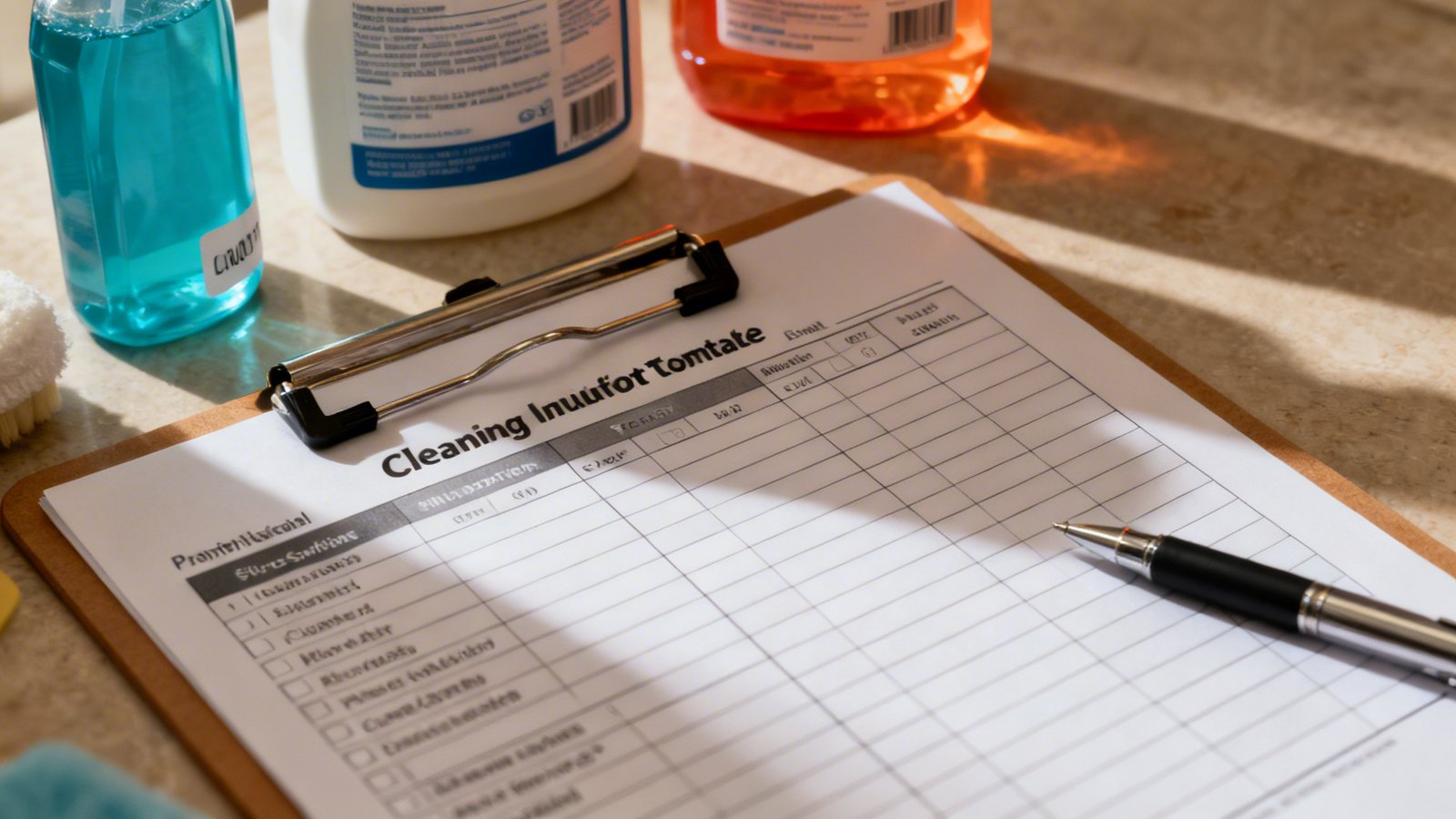 Plantilla de inventario de limpieza imprimible Plantilla de inventario de limpieza imprimible